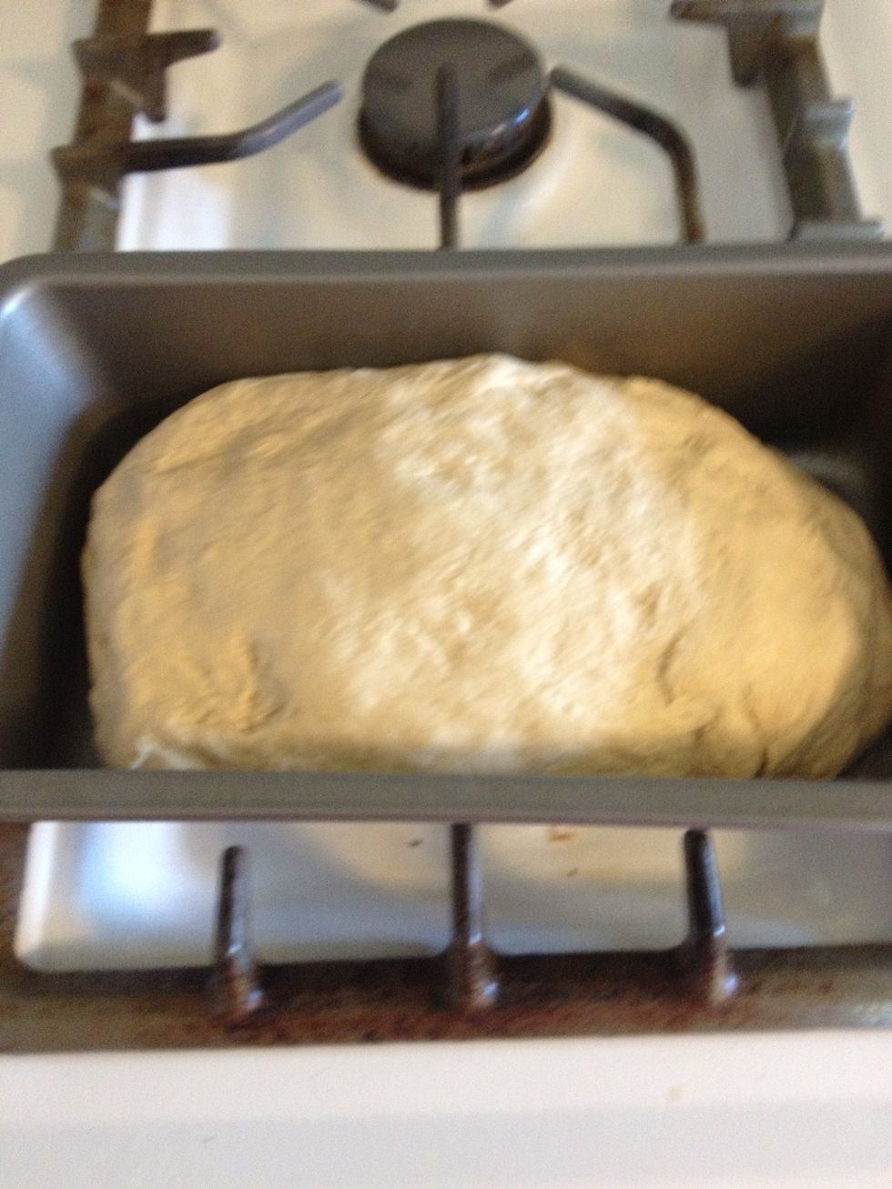 Place it in the pan, cover and let it rise again for 60 minutes or more. At this time I just go to the gym.