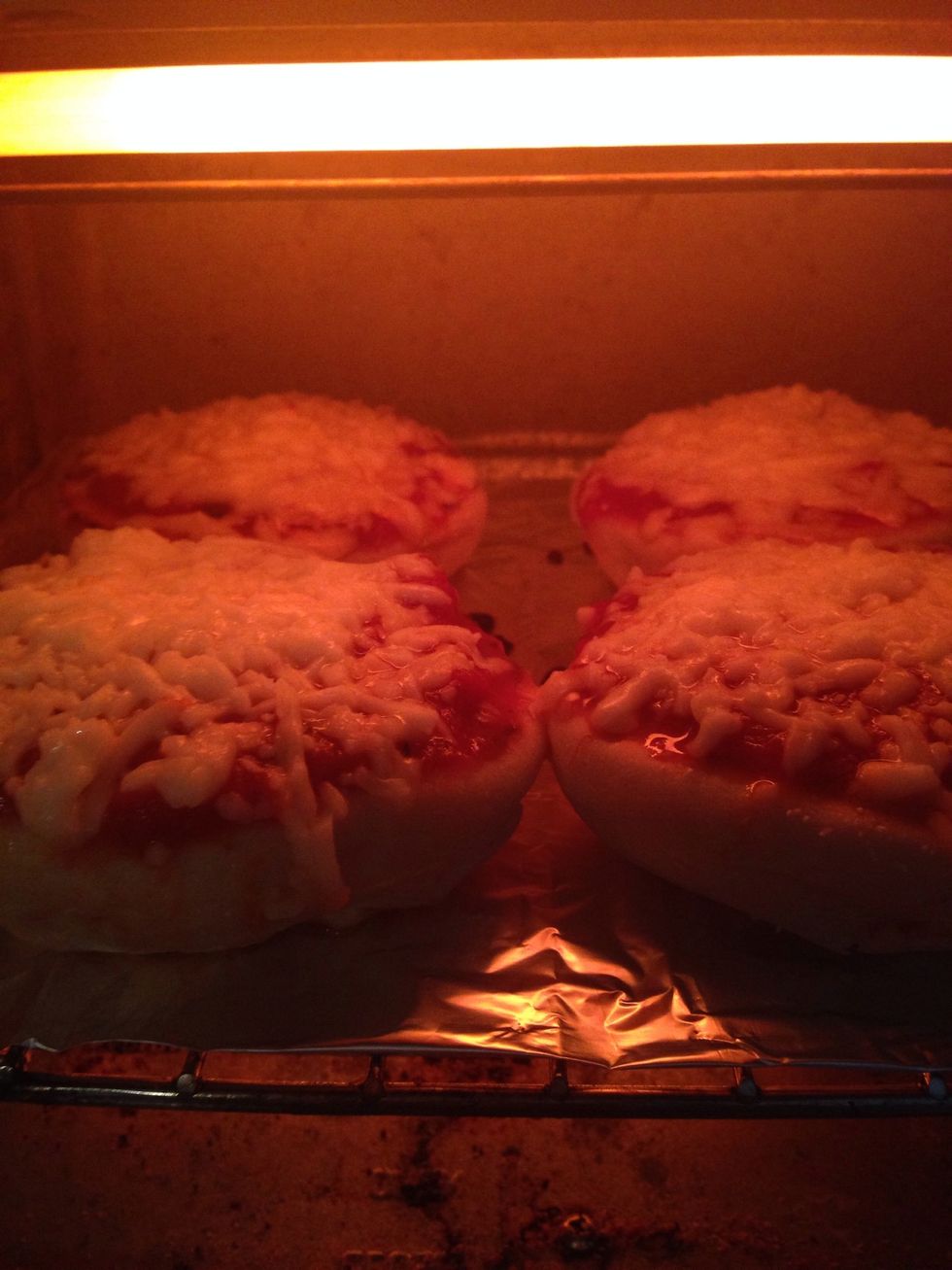 Place it in the toaster for about 8 minutes.