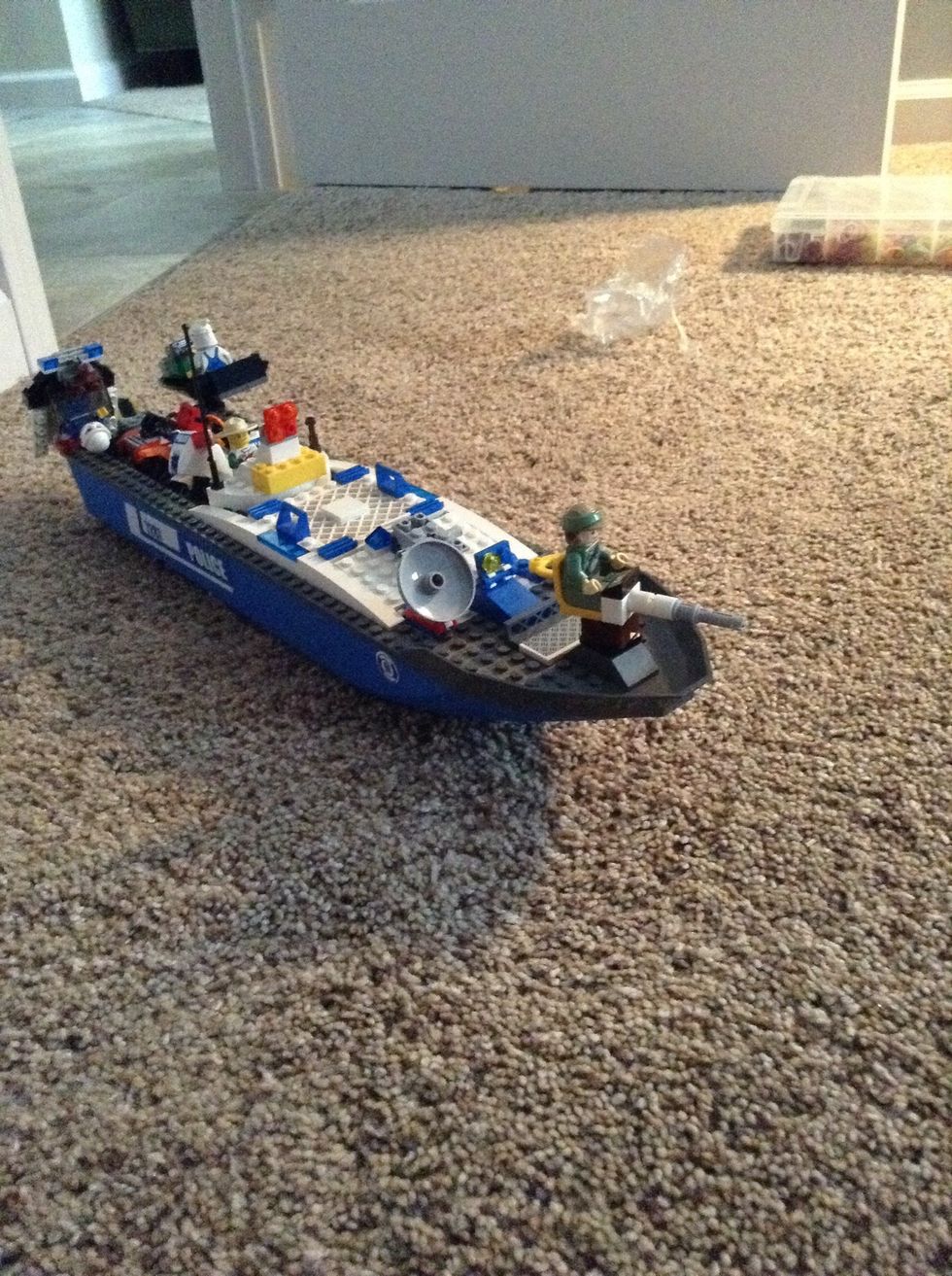 Place it on anything you want like this attack boat I made by myself.