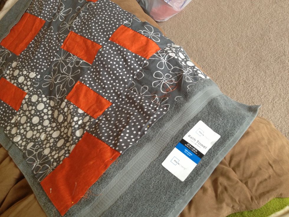 Place it on the towel, and pin.