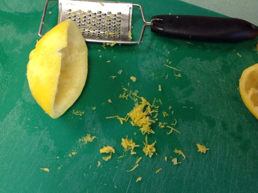 Place juice aside and collect the zest from the lemon
