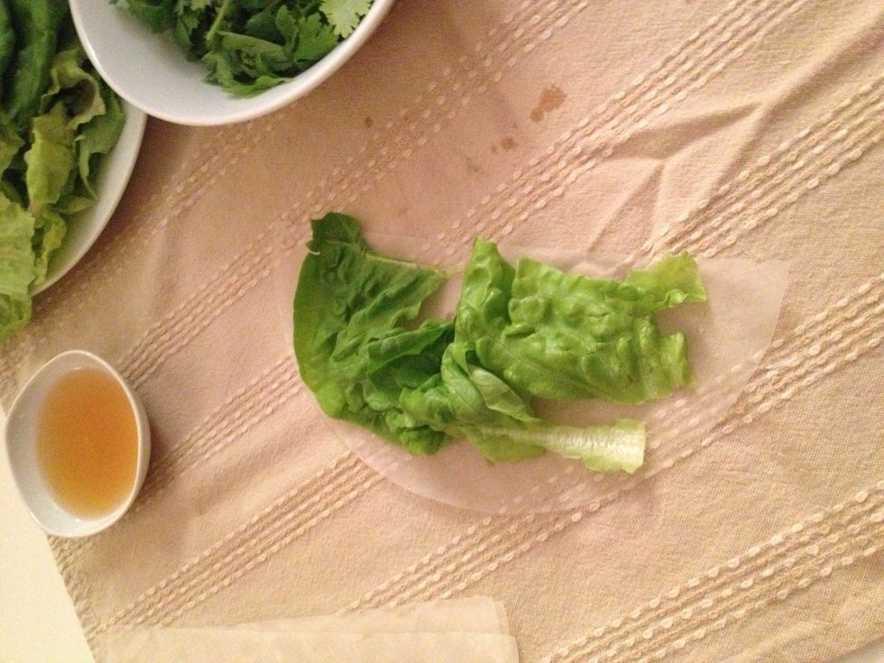 Place lettuce first.