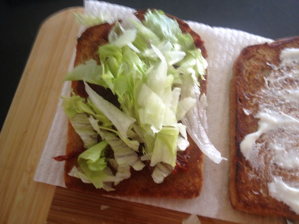 Place lettuce on top.