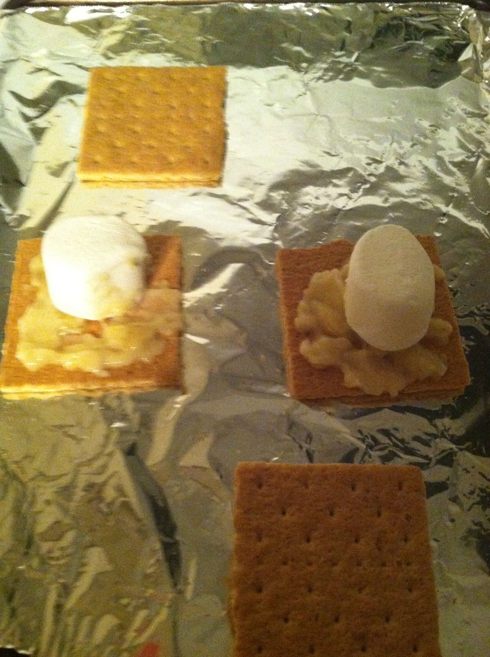 Place Marshmallows On Graham Cracker And Place In oven