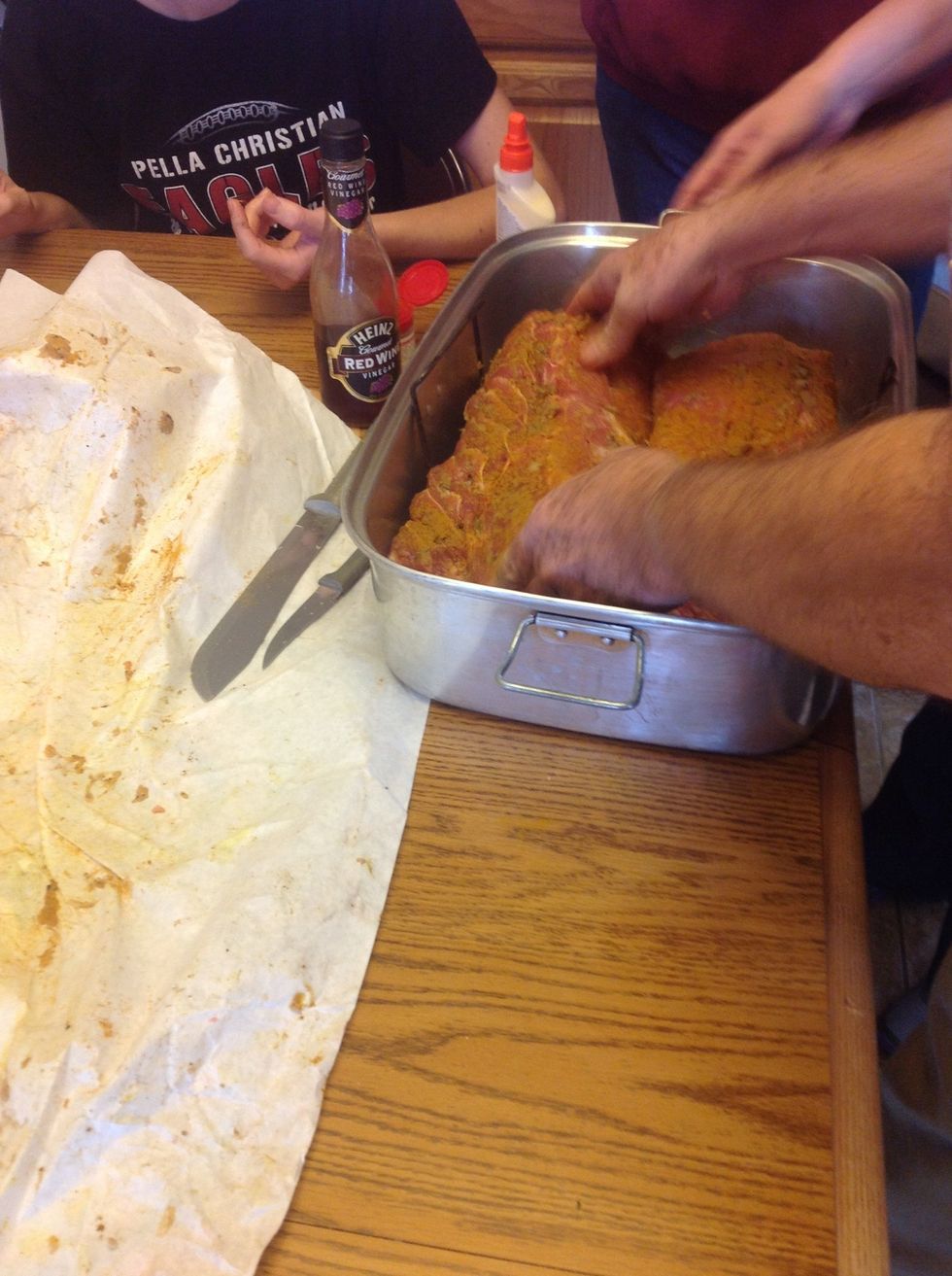 Place meat in roast pan