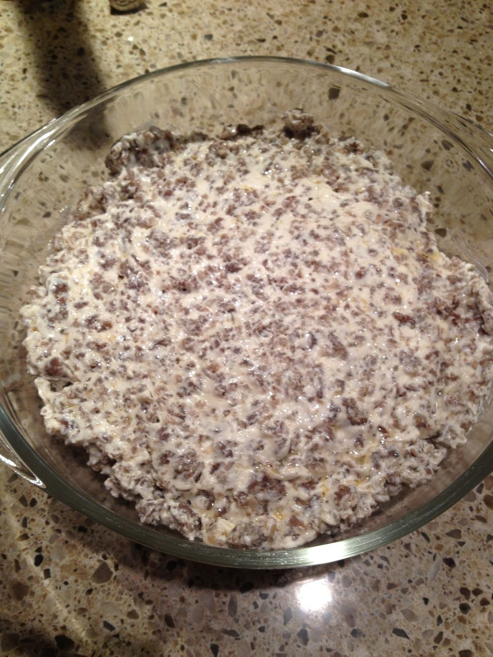 Place mixture in a bowl and cover to chill IF you are serving casserole the next day. Otherwise, skip to step 15.