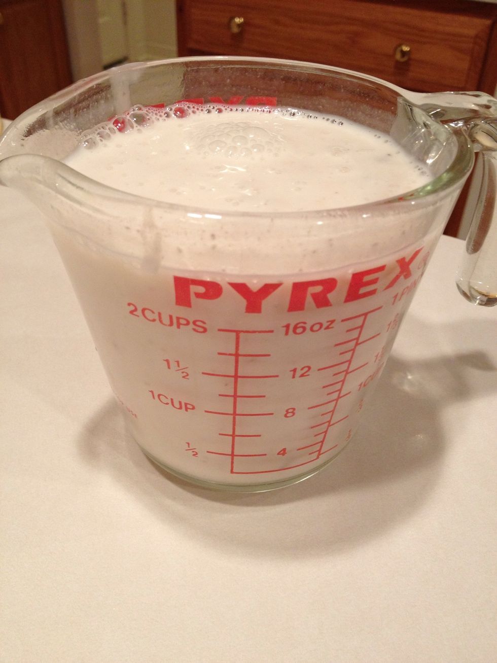 Place mixture in a container that pours well.