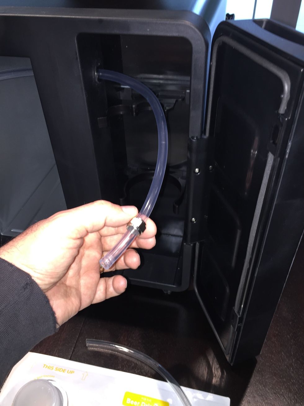 Place nut from regulator on regulator hose.