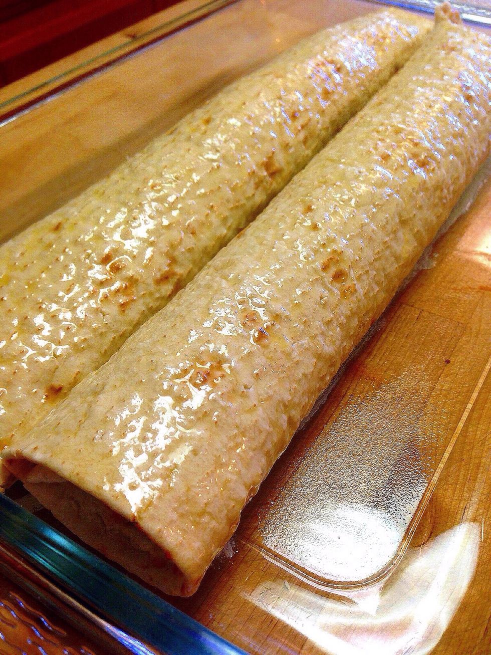 Place on a baking dish. Brush with butter or olive oil and bake on 450F for 10 minutes. Watch out for it not to burn