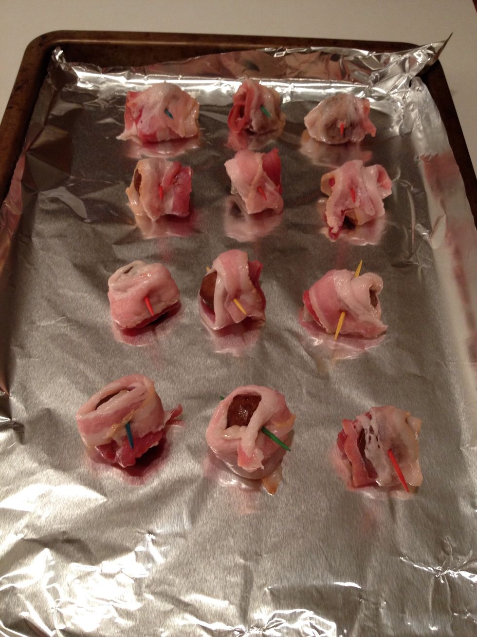 Place on a baking sheet covered with aluminum foil.