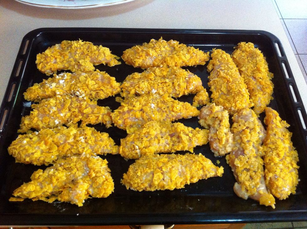 Place on a greased oven tray. And bake for 15-20 mins at 210 C or 410 F.