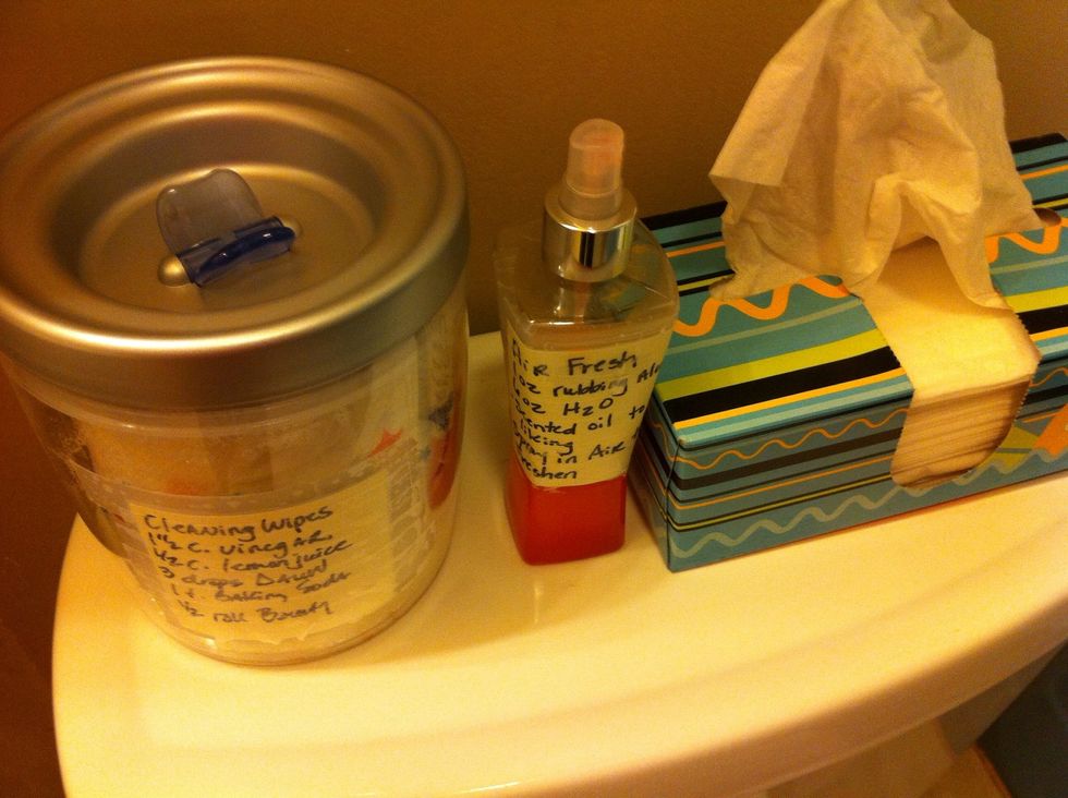 Place on back of toilet next to my Homemade Air Freshener. ENJOY!