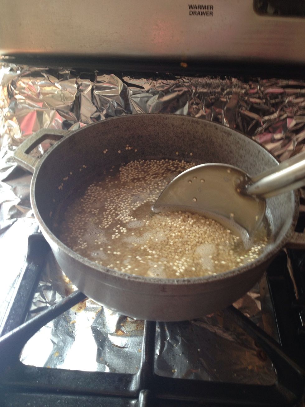 Place on medium heat, move around after 5 minutes
