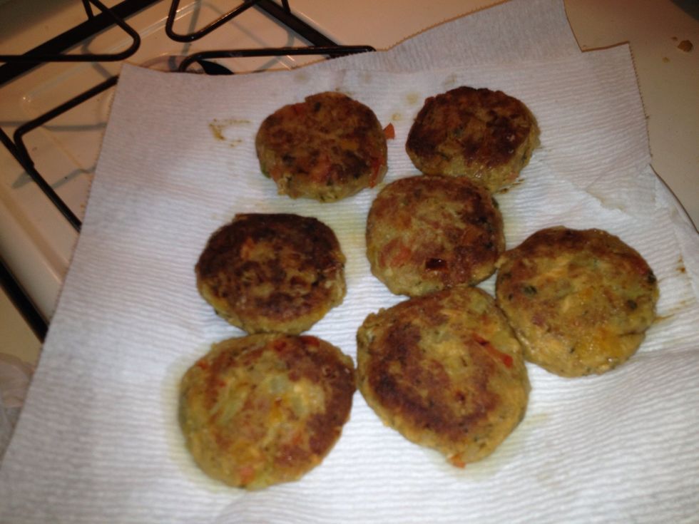 Place on paper to absorb grease