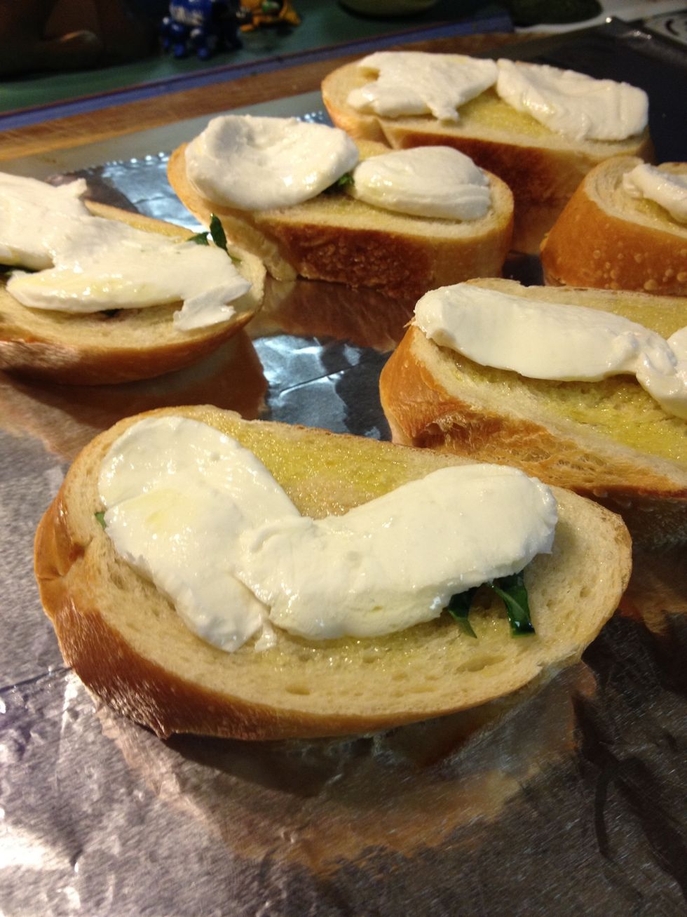 Place on the bread as the first layer.