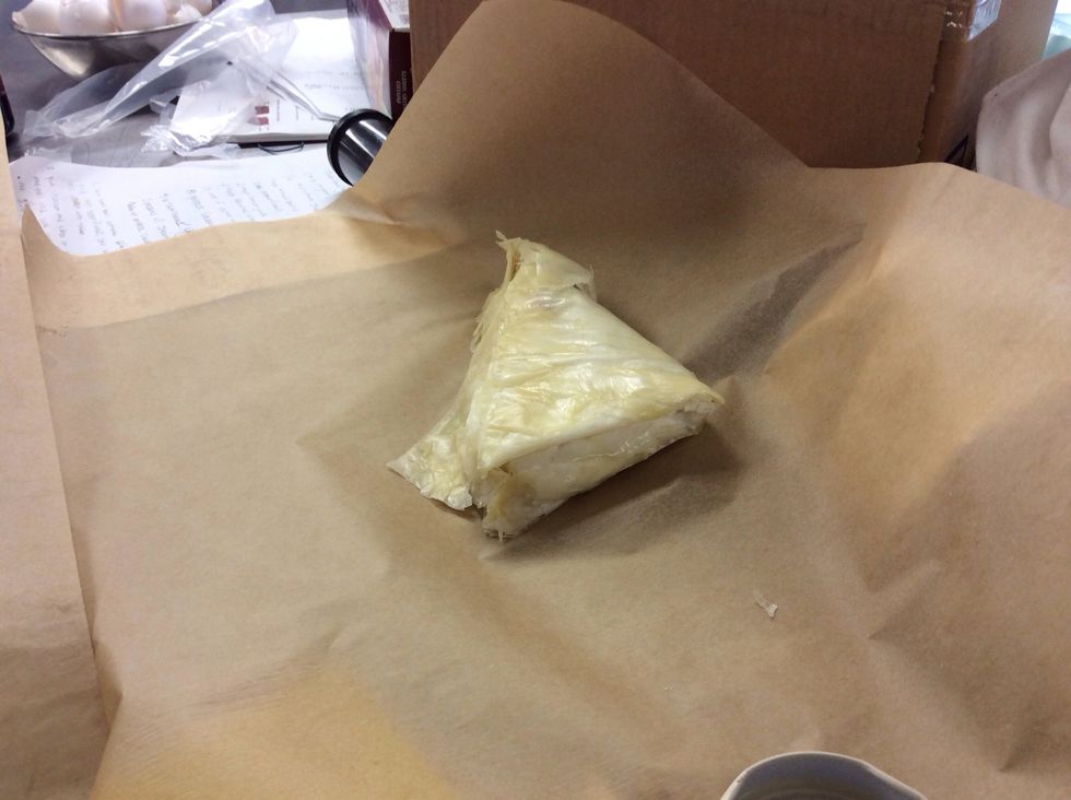 Place on the bundle on the parchment paper