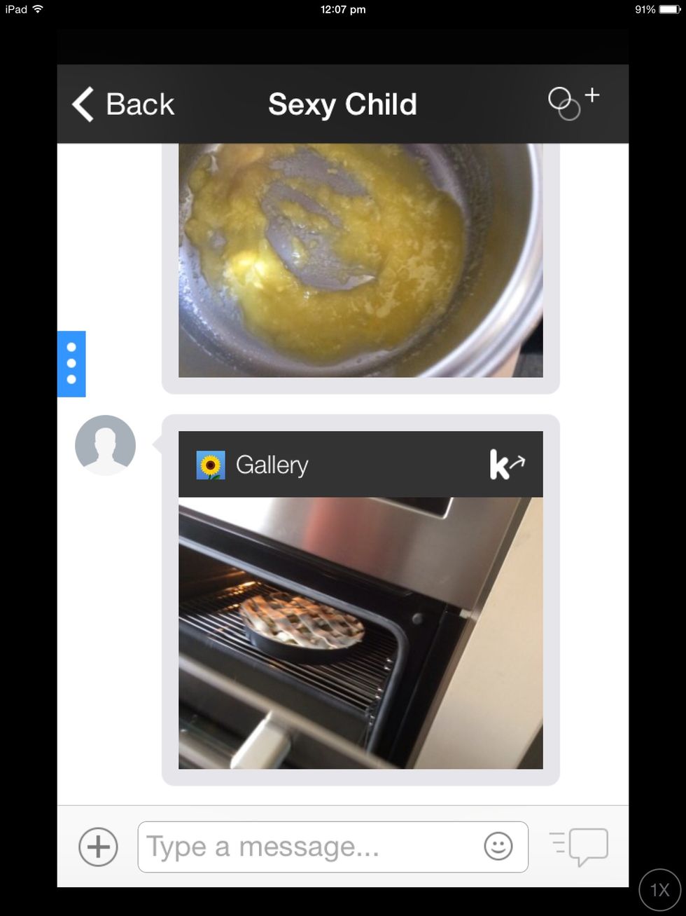 Place on the puff pastry on top of the apple pie