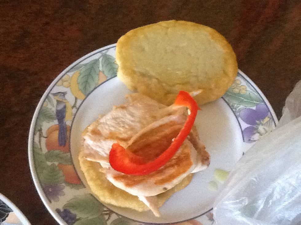 Place on the sandwich along with the meat