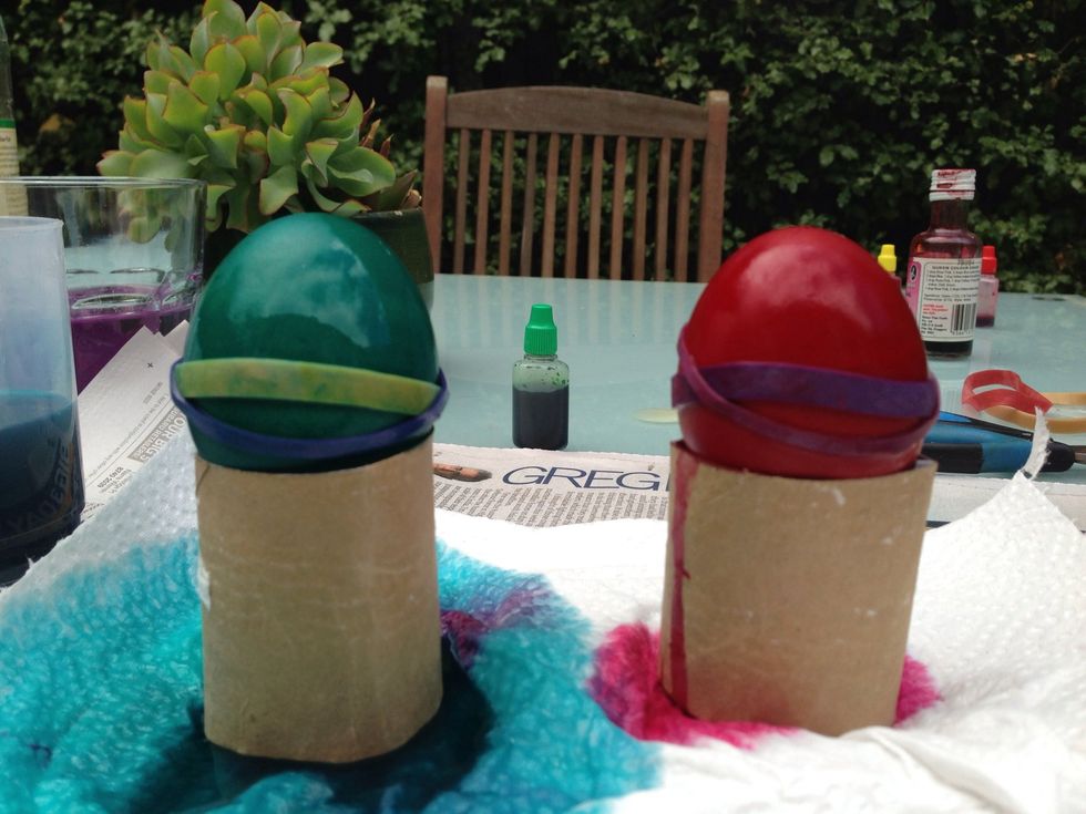 Place on top of holders and wait till dry. You may need to pat them down with a paper towel.