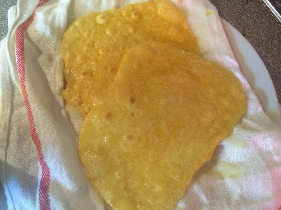 Place on towel and repeat with other tortillas. (I am using two tortillas, but you can use as many as you want).