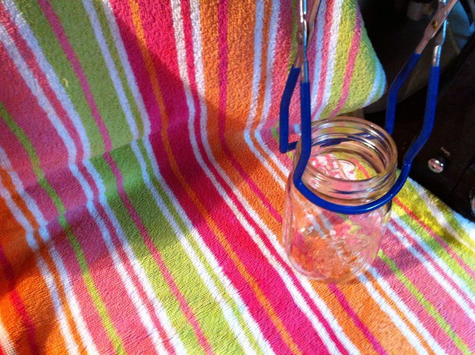 Place on towel on counter.