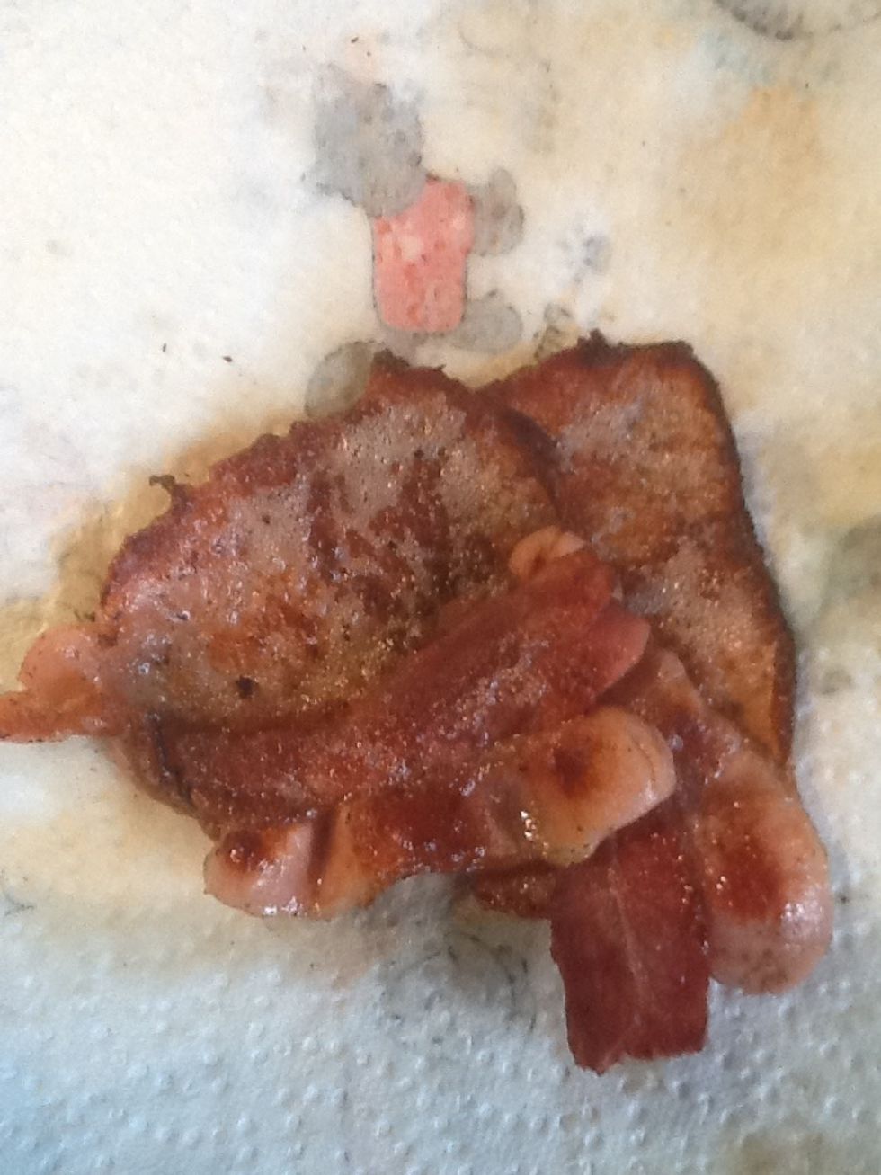 Place on towel to remove any extra fat and oil