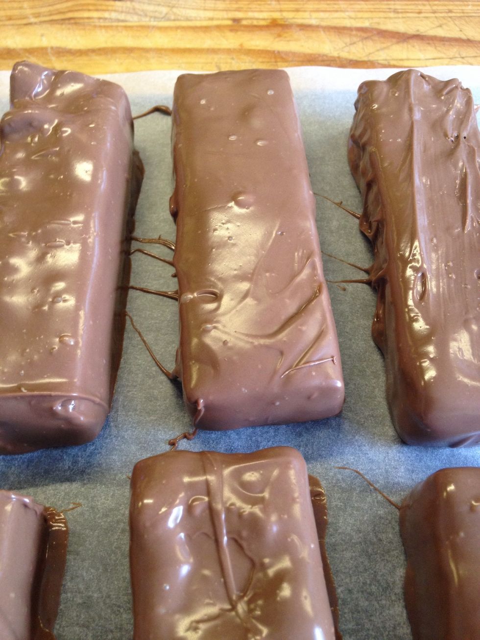 Place on your chosen surface and let your tempered chocolate set
