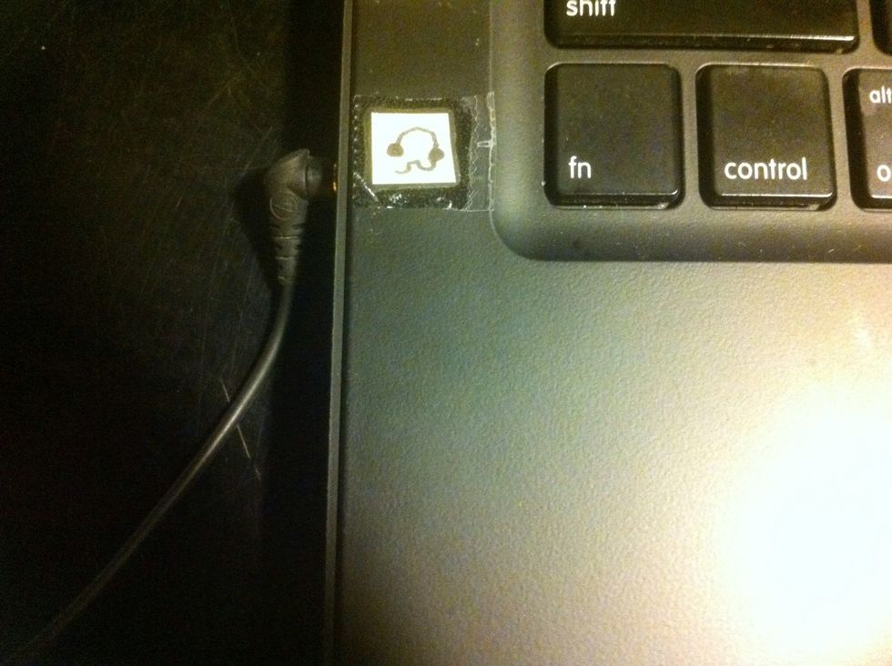 Place on your computer as shown! There are two audio port holes on my Mac and its difficult for me to find it. That's why I decided to make this!