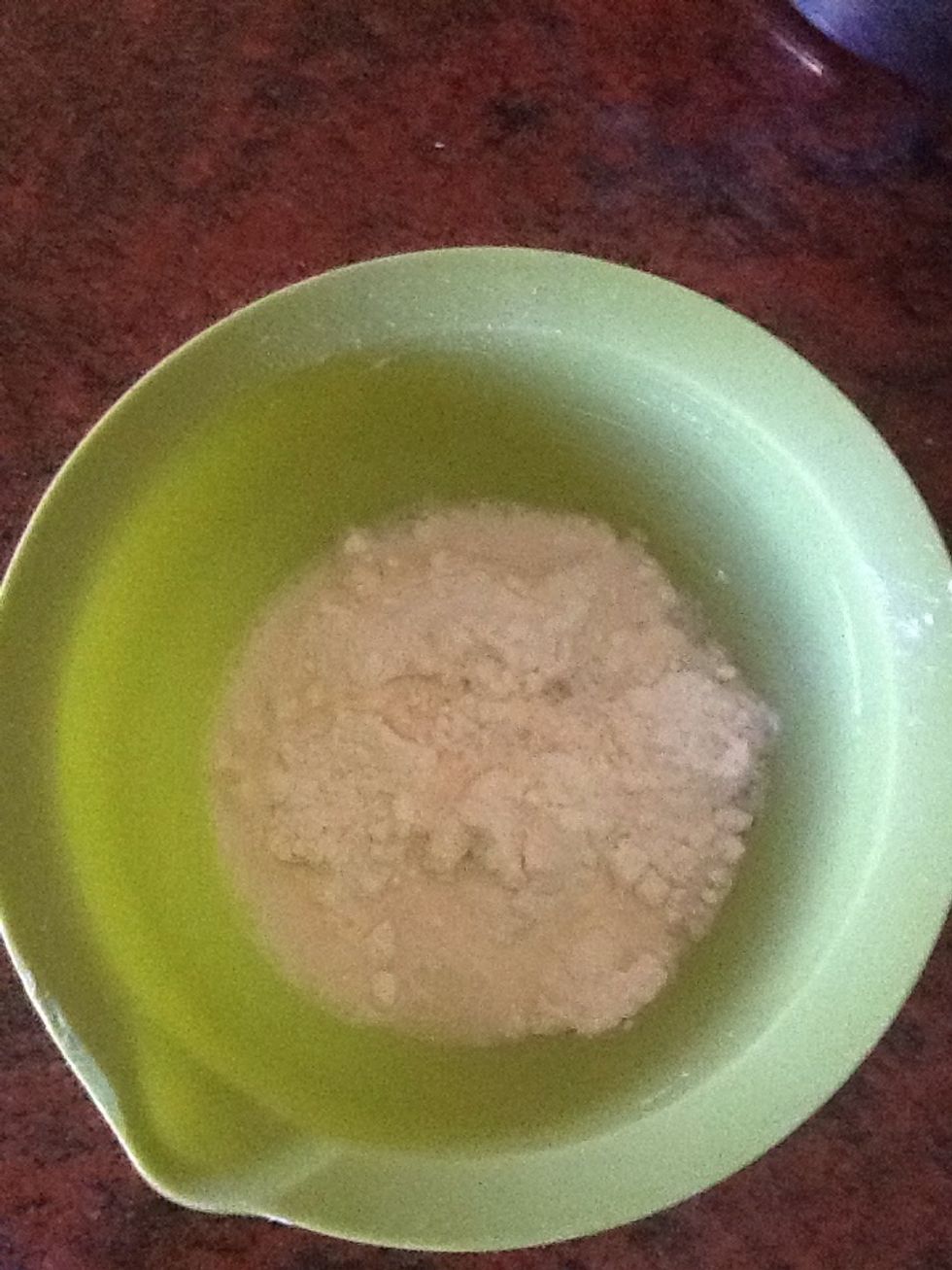 Place one cup of flour in bowl
