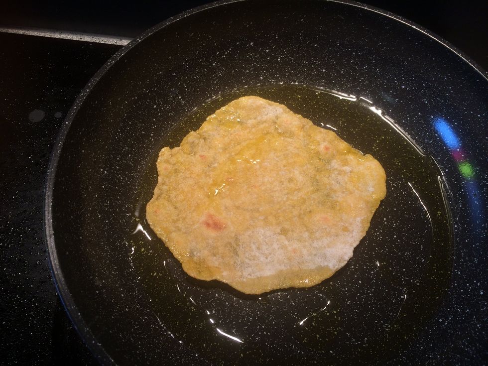 Place one of the Tortillas in the frying pan and fry for 1 minute on each side.