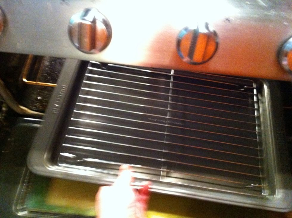 Place pan in to warm.