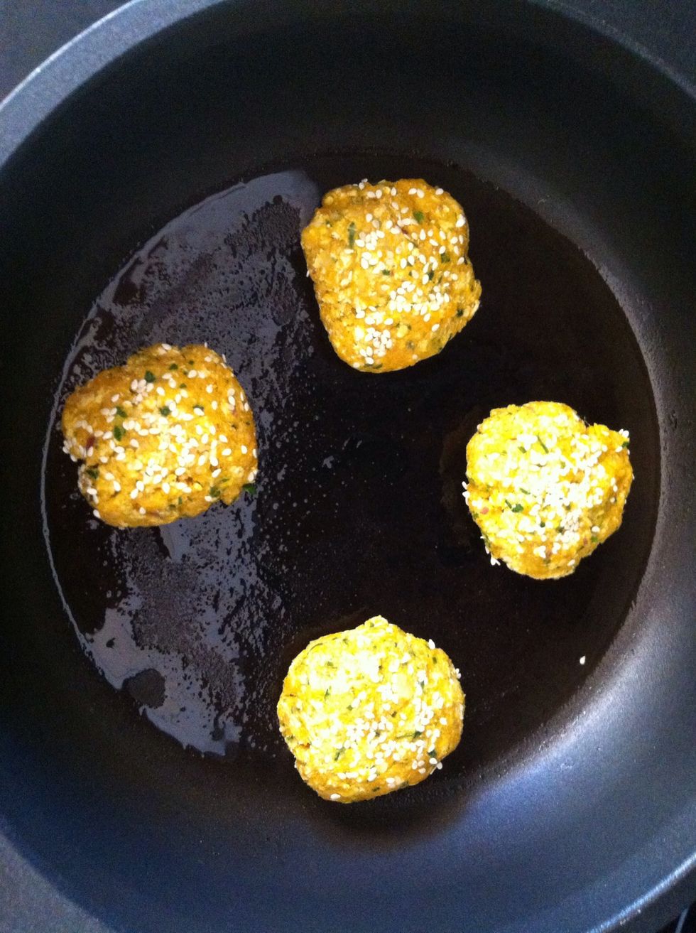 Place pan on medium heat and cook for 5 minutes each side