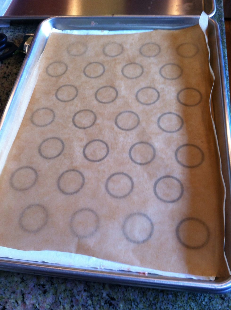Place parchment paper over template.