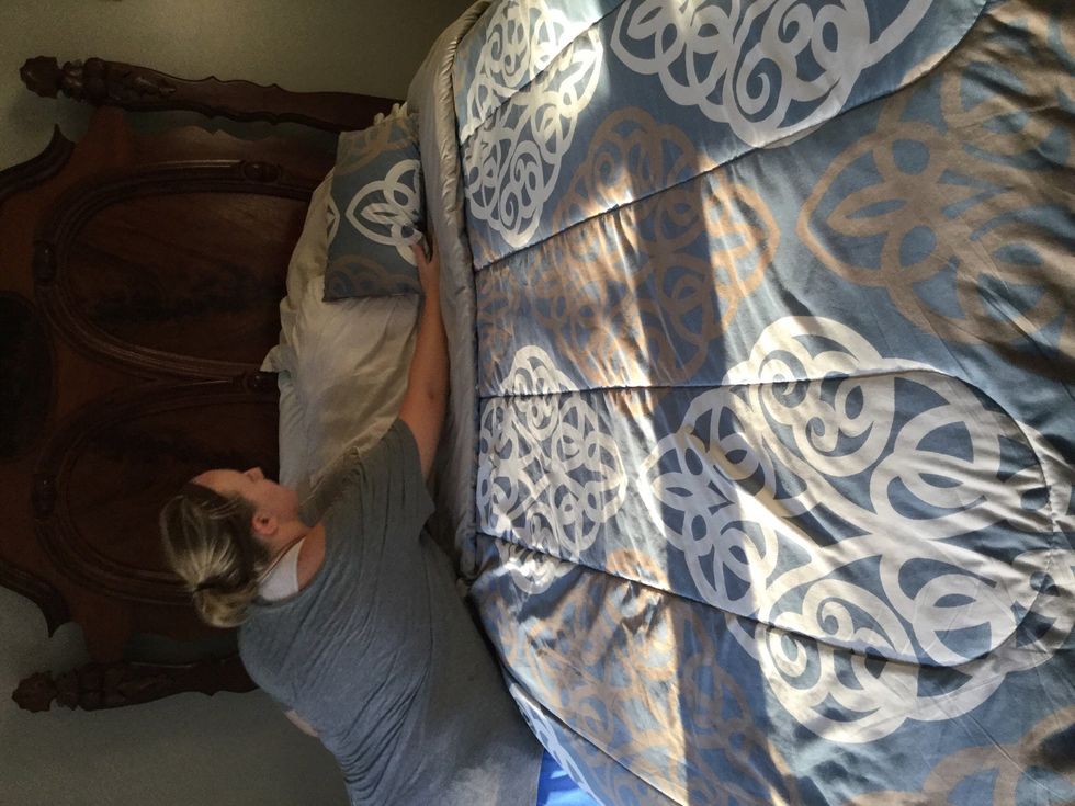 Place pillow(s) at the head of the bed