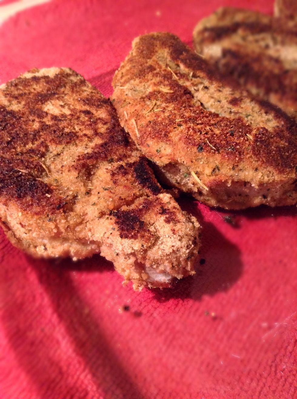 Place pork chops back into the 9X13 baking dish and bake for 15-20 minutes.
