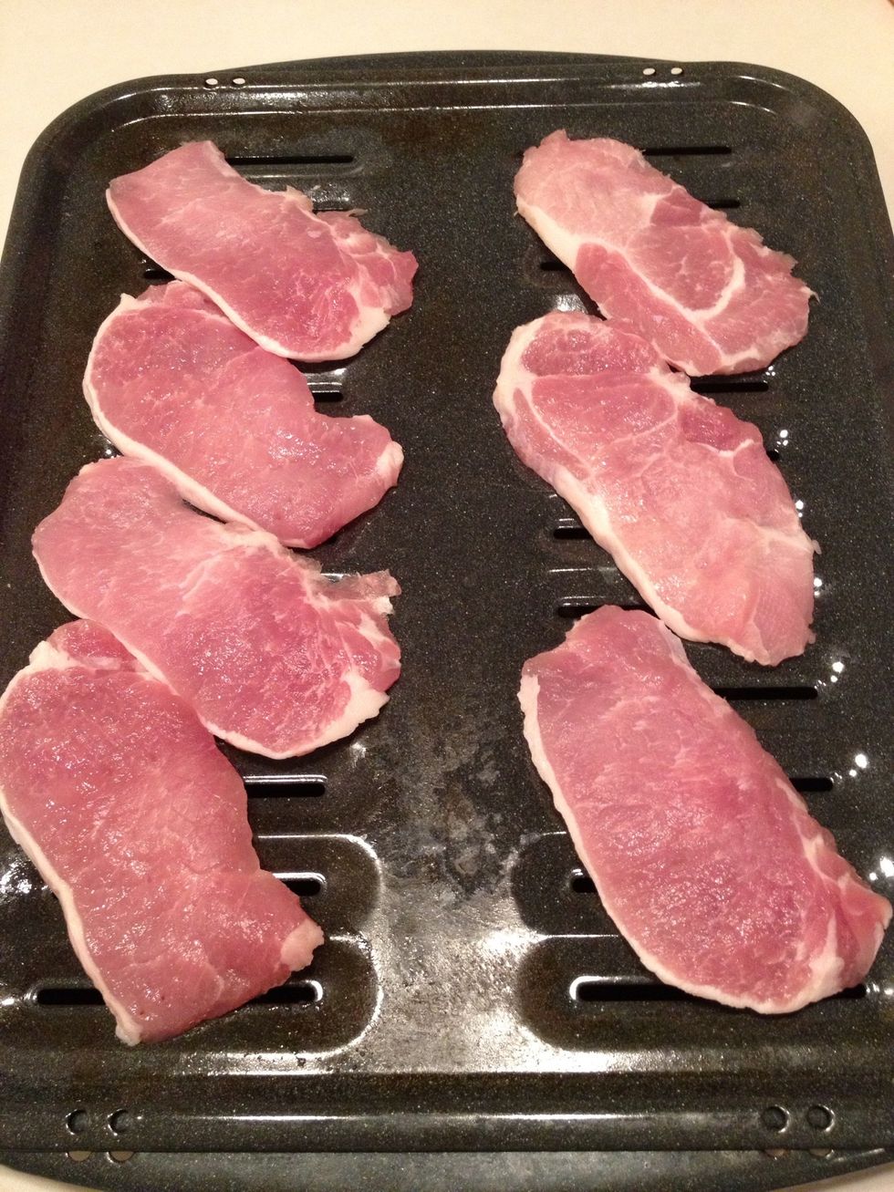 Place pork on broiler pan.