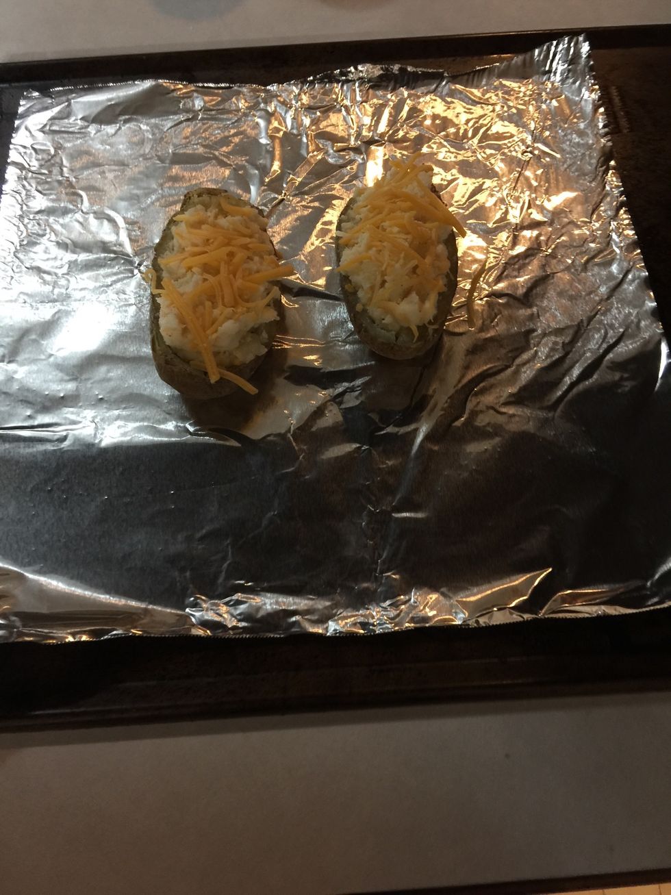 Place potatoes in the oven at 350 for 20 minutes