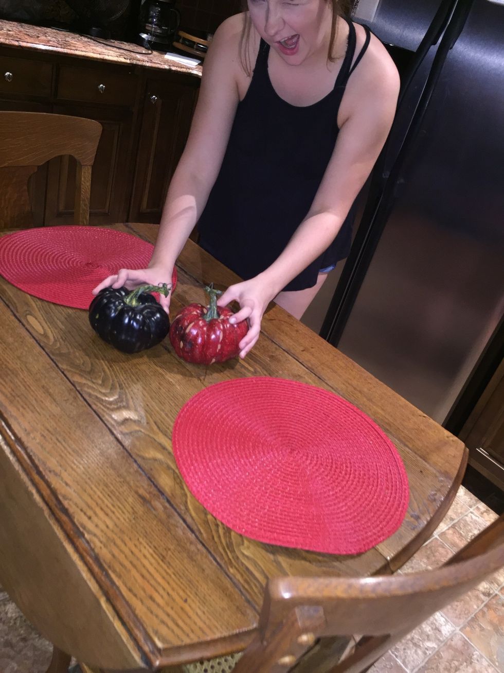 Place pumpkins in the middle of the table