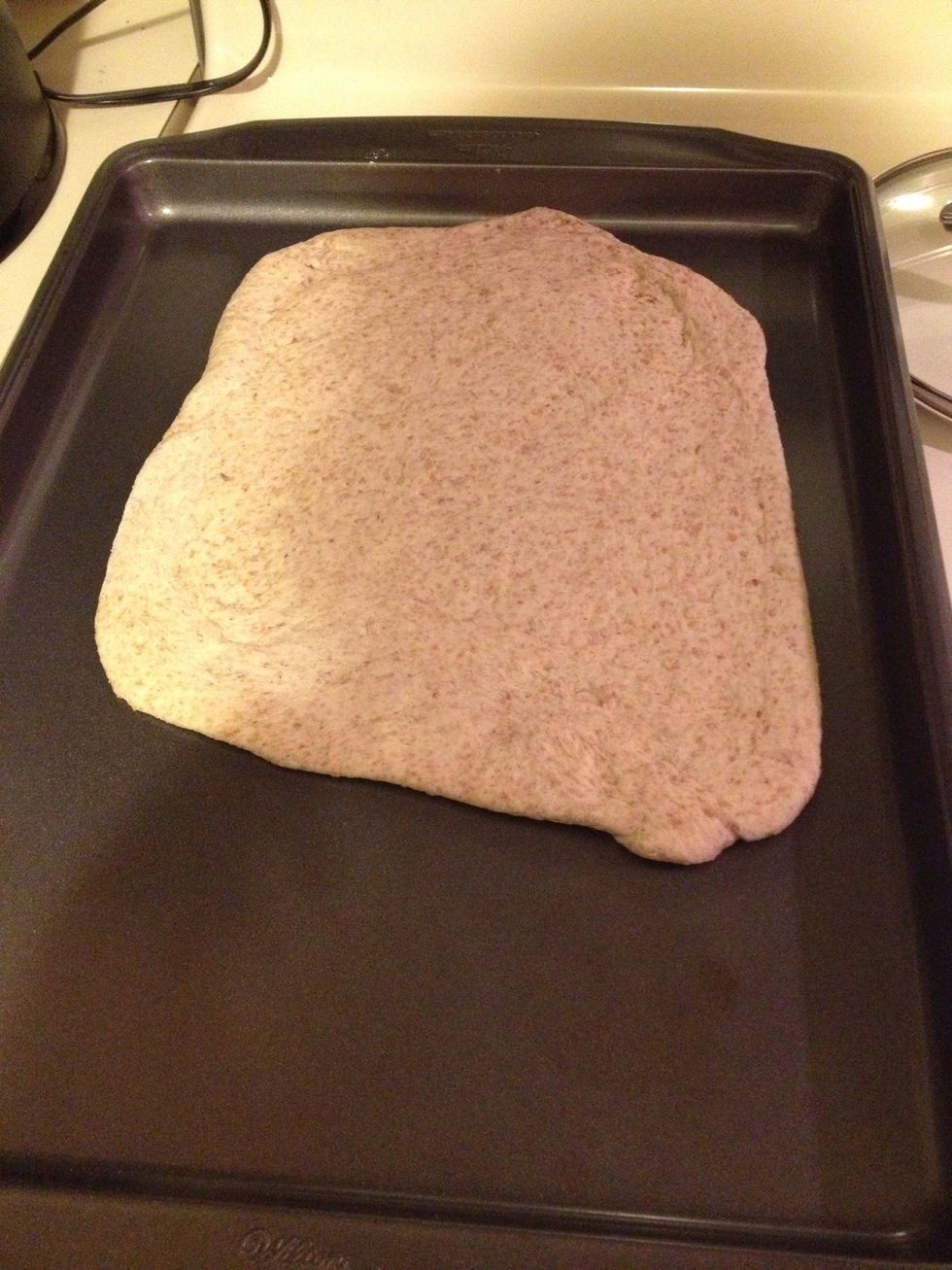Place rolled dough onto baking sheet!