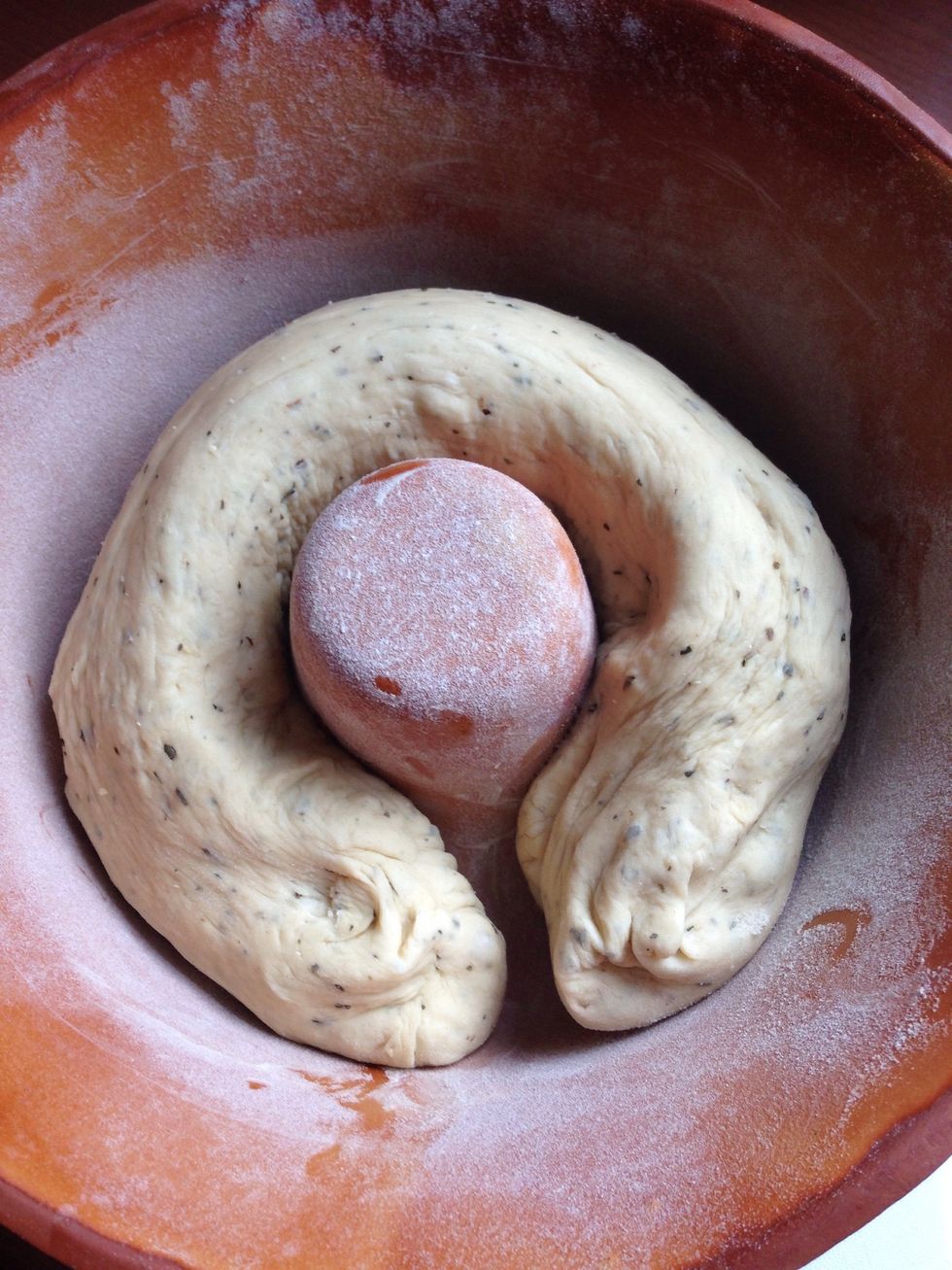 Place rope into a bundt mold and let it rest for an hour