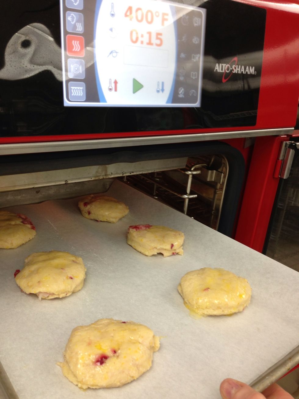 Place scones onto oven racks.