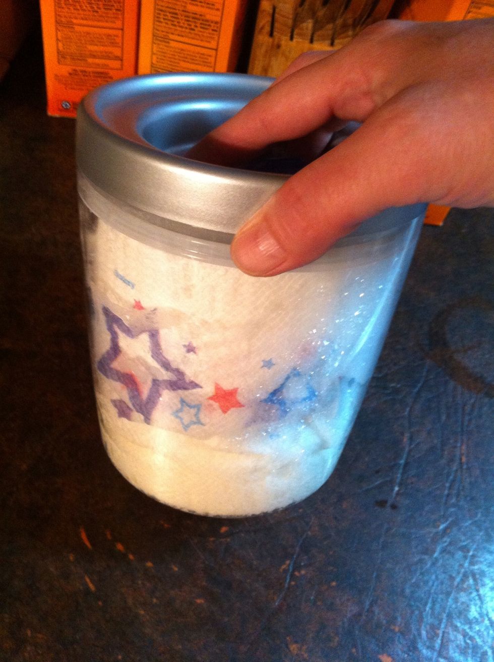 Place secured lid.