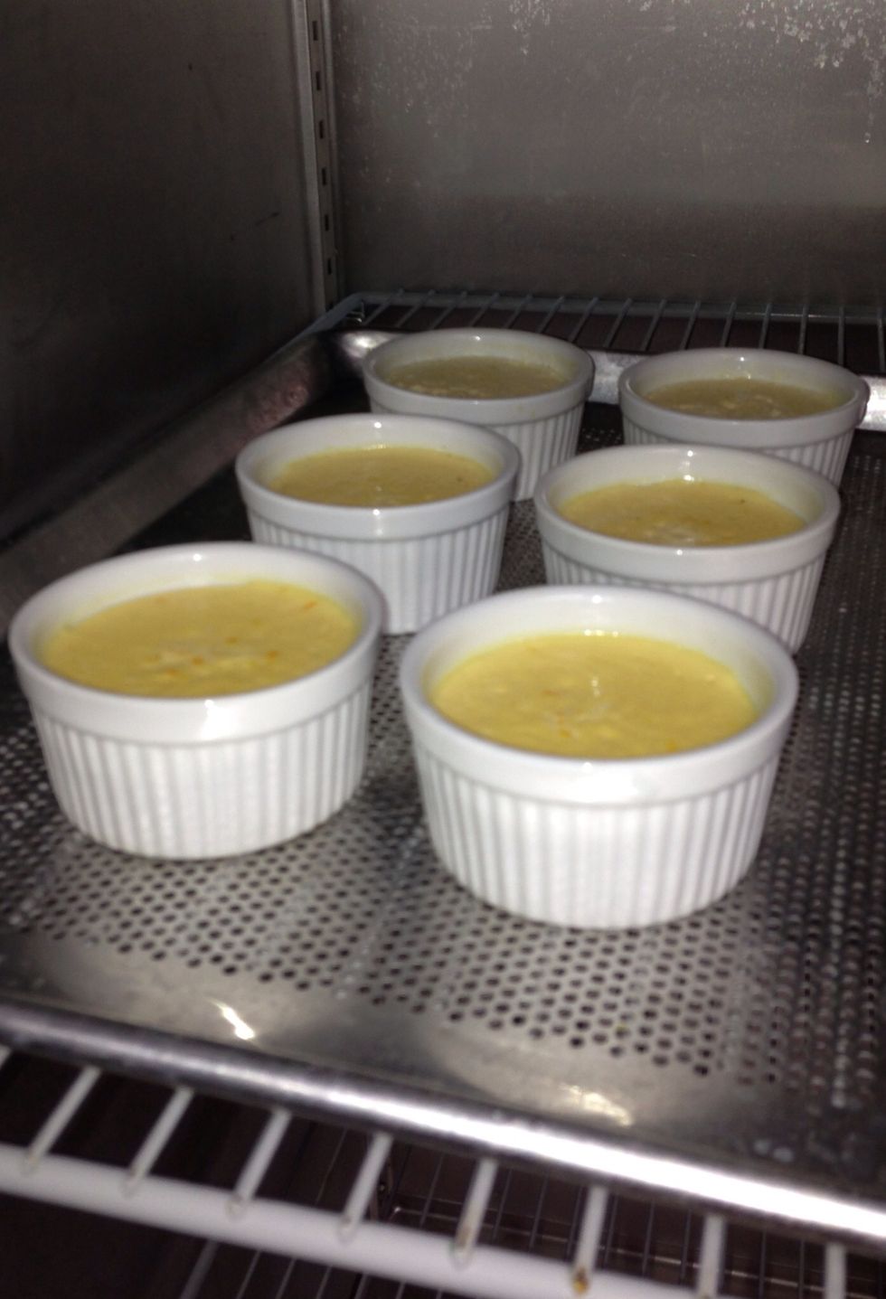 Place set custard into refrigerator for 2hours minimum for final set