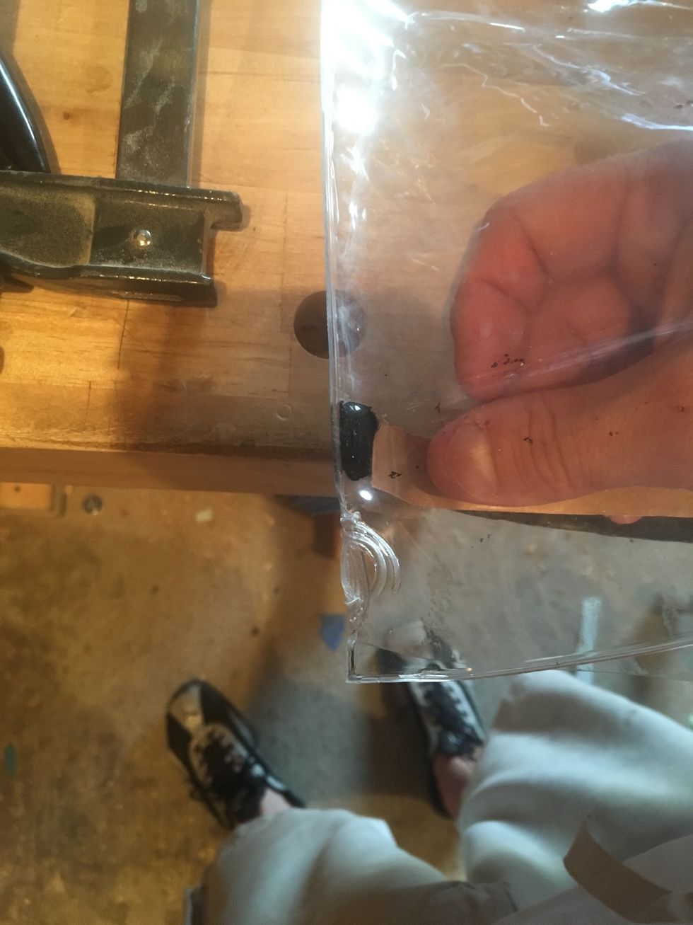 Place shine side of sealing tape cover on sealing tape.