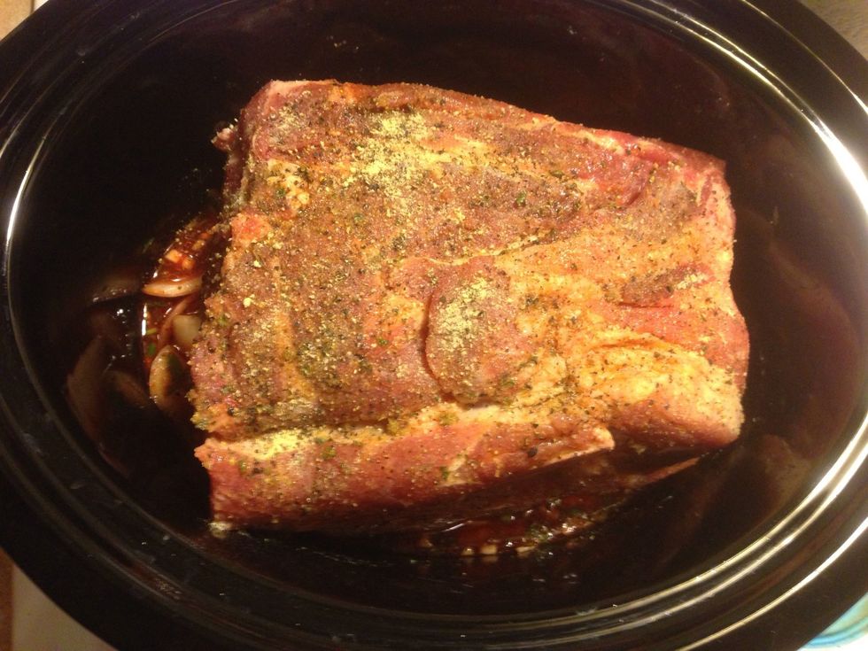 Place shoulder in crock pot.