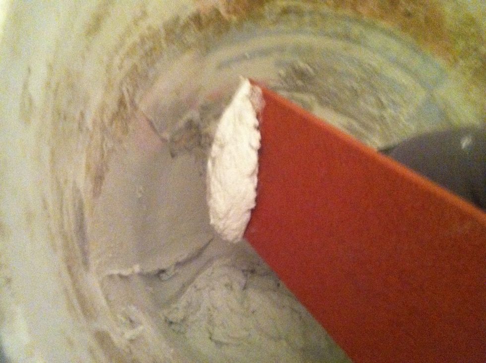 Place some grout on the float