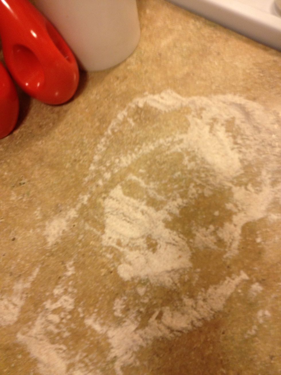 Place some wheat flour on clean surface