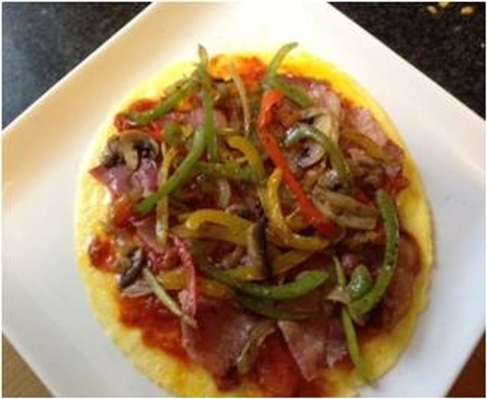 Place stir fry on top of bacon