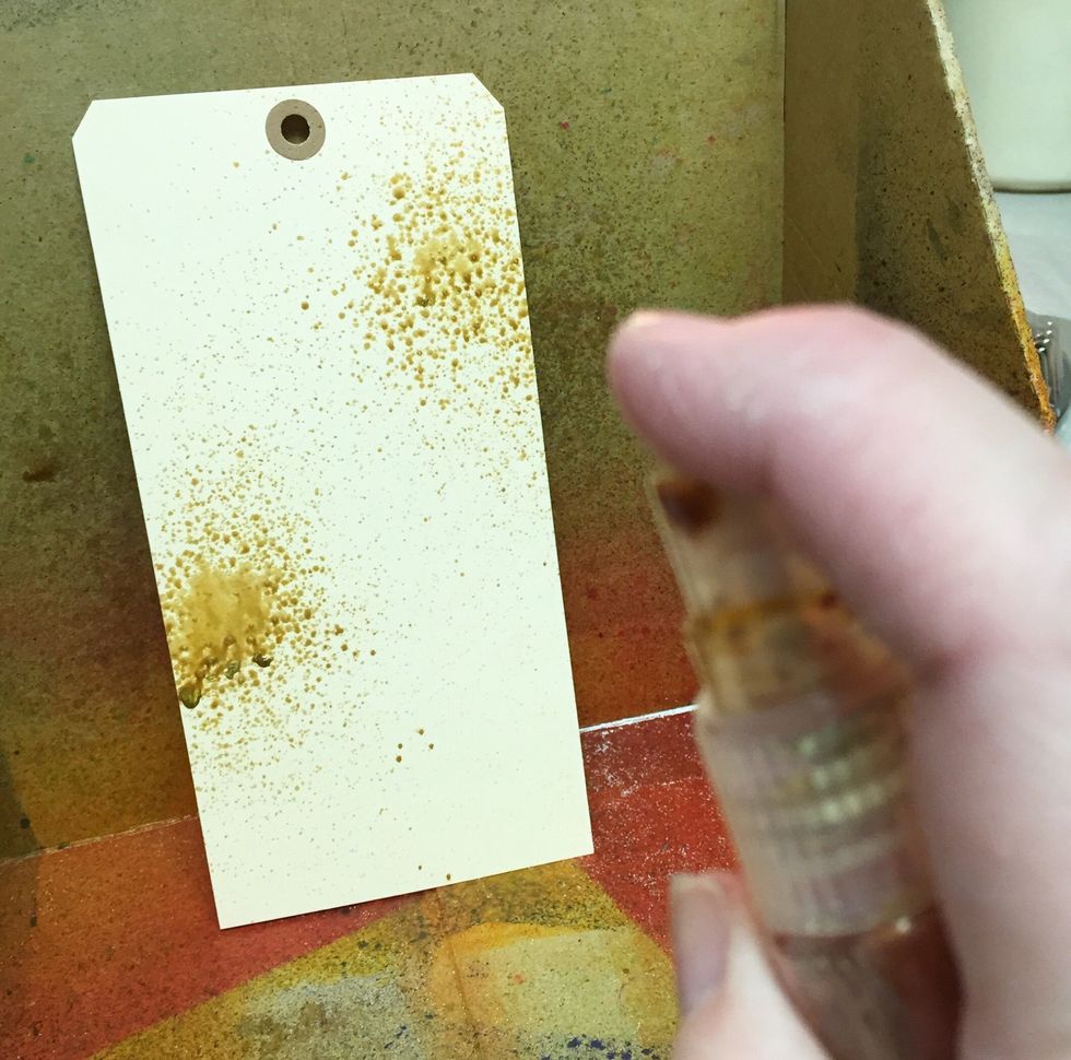 place tag in Color Catcher and spritz with Spun Sugar Smooch Spritz