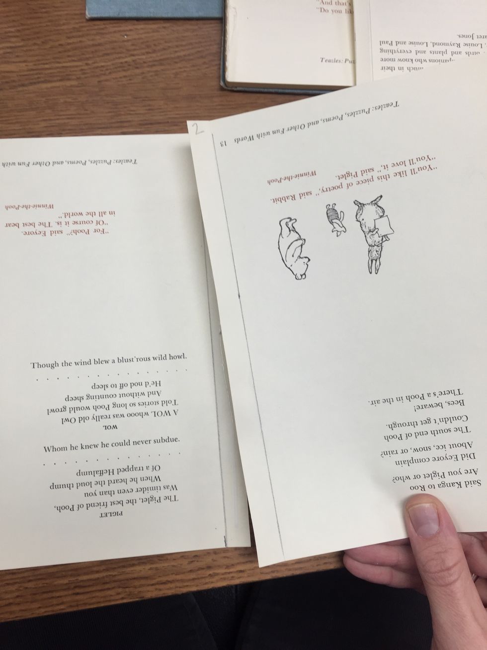 Place the back side of page two (the folded part) on top of the glue. Press down.